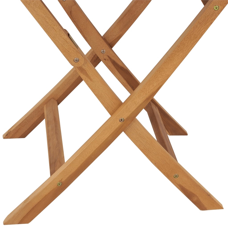 vidaXL Teak Wood Medium Foldable Dining Table in Warm Brown