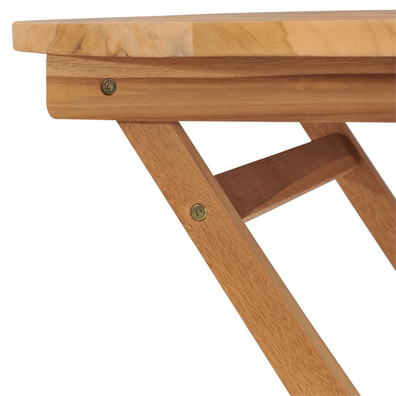 vidaXL Teak Wood Medium Foldable Dining Table in Warm Brown