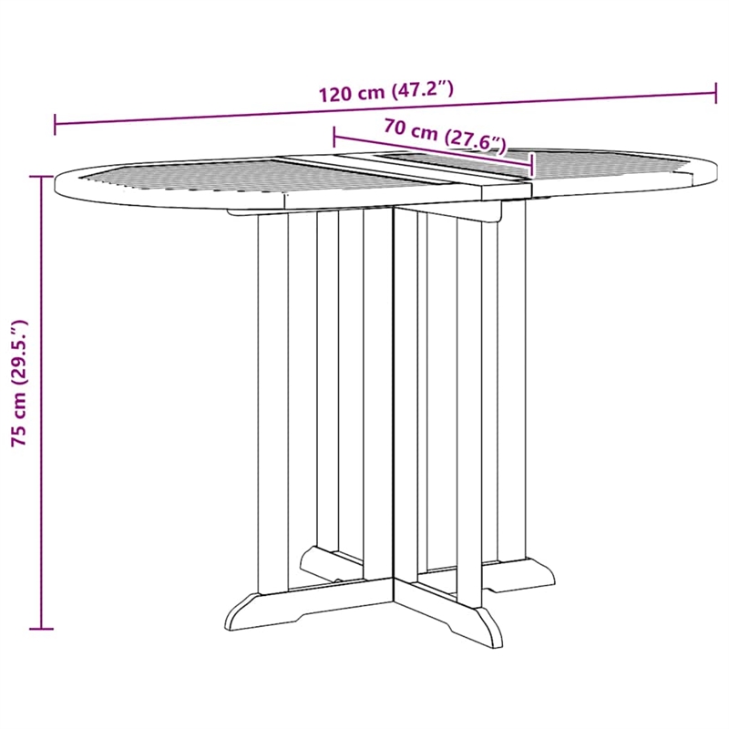 vidaXL Teak Solid Teak Wood Dining Table in Natural