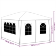 vidaXL Polyethylene Steel Medium Party Tent in White