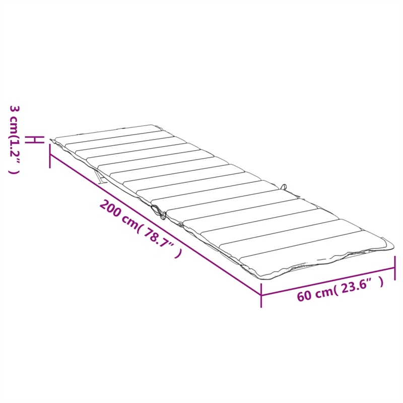 vidaXL Sun Lounger Cushion in Anthracite