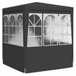 vidaXL Polyethylene 8.2x8.2 ft Party Tent in Anthracite