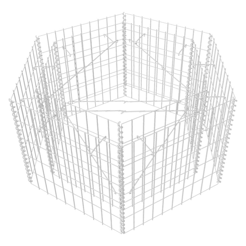 vidaXL Galvanized steel Heavy Weight Endurance Gabion Raised Bed in Silver