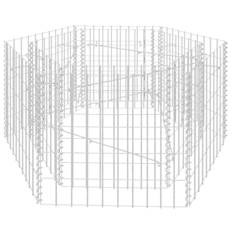 vidaXL Galvanized steel Heavy Weight Endurance Gabion Raised Bed in Silver