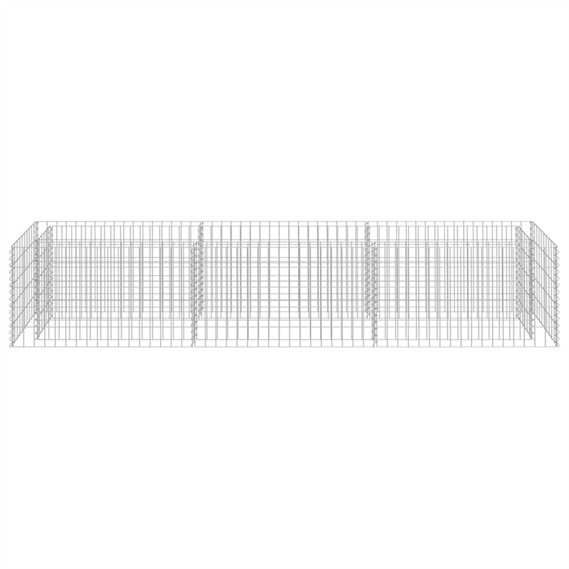 vidaXL Galvanized Steel Large Durable Gabion Raised Bed in Silver