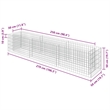 vidaXL Galvanized Steel Large Durable Gabion Raised Bed in Silver