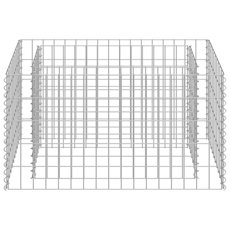 vidaXL Galvanized Steel Medium Durable Gabion Raised Bed in Silver
