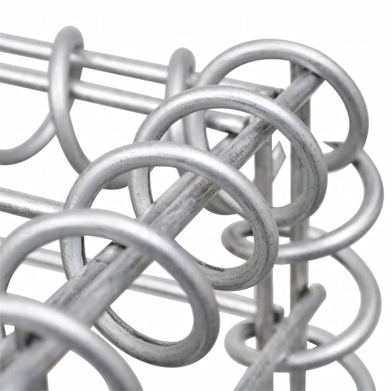 vidaXL Galvanized Steel Medium Durable Gabion Raised Bed in Silver