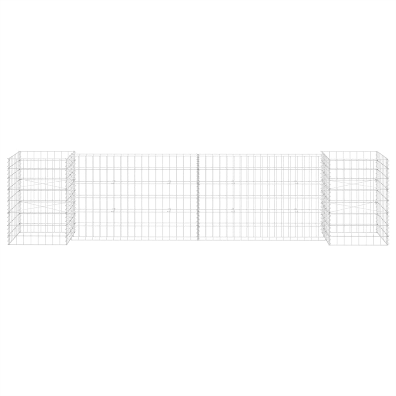 vidaXL Steel wire Gabion Planter in Silver