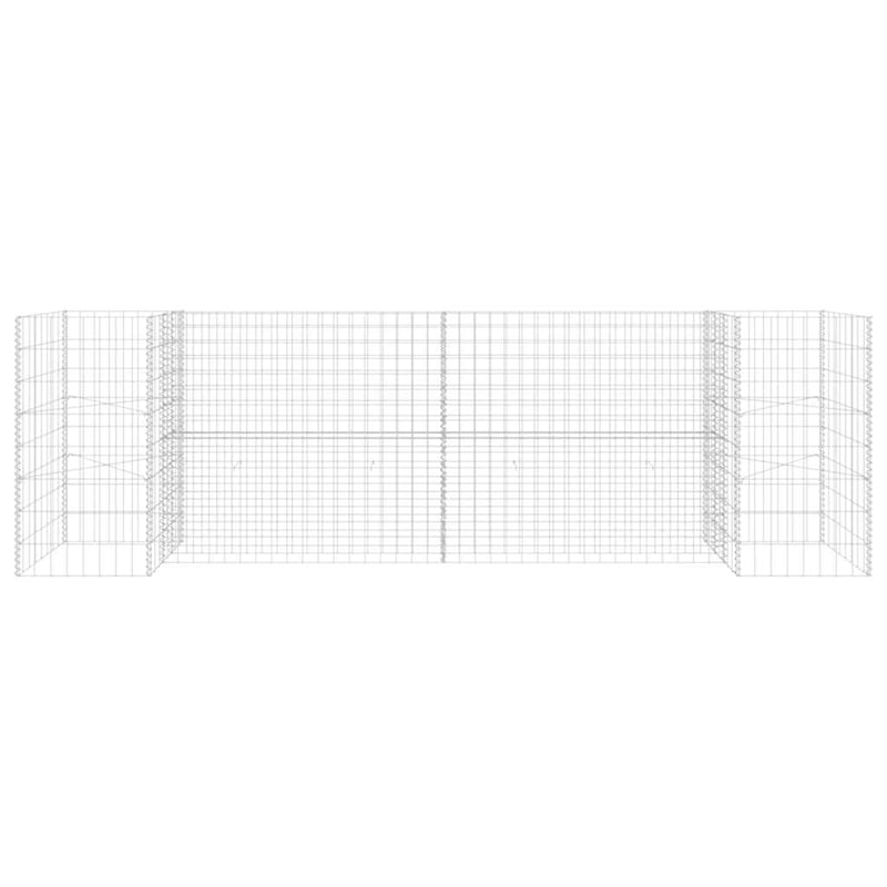 vidaXL Steel wire Gabion Planter in Silver