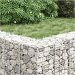 vidaXL Extra Tall Iron Gabion Raised Bed in Silver