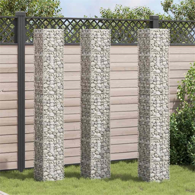 vidaXL Large Rust-proof and weather-proof iron Gabion Raised Bed in Silver