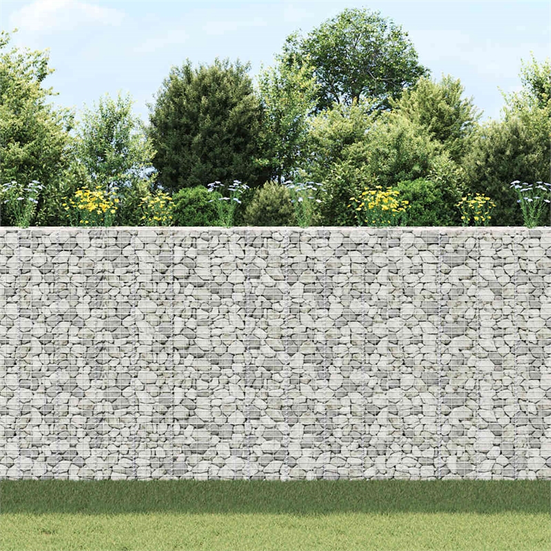 vidaXL Large Rust-proof and weather-proof iron Gabion Raised Bed in Silver
