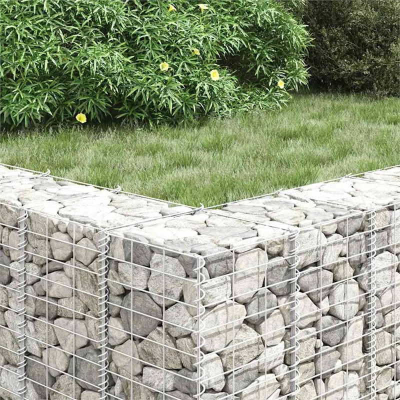 vidaXL Large Rust-proof and weather-proof iron Gabion Raised Bed in Silver