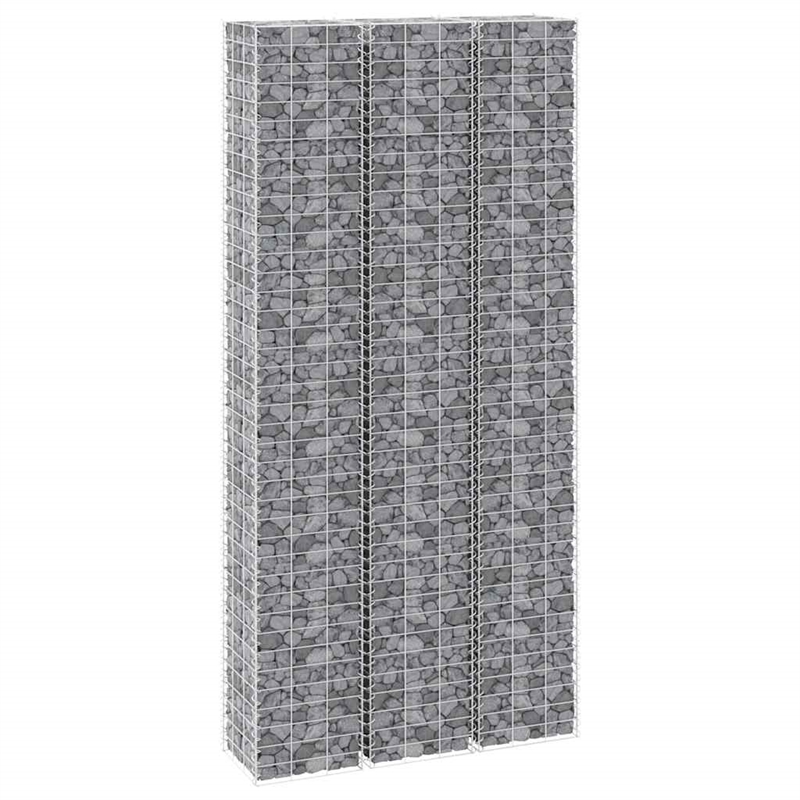 vidaXL Large Rust-proof and weather-proof iron Gabion Raised Bed in Silver