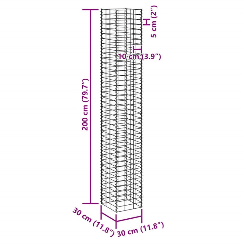 vidaXL Large Rust-proof and weather-proof iron Gabion Raised Bed in Silver