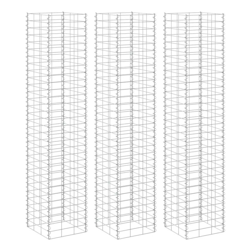vidaXL Large Rust-proof and weather-proof iron Gabion Raised Bed in Silver