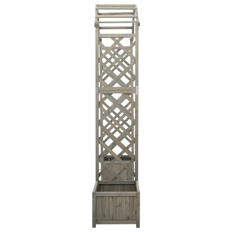 vidaXL Large Decorative Inlays Wooden Garden Arch in Grey Solid Firwood