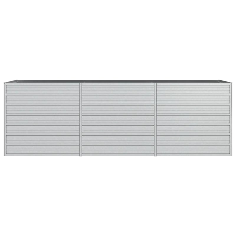 vidaXL Galvanized Steel Large Garden Raised Bed in Silver