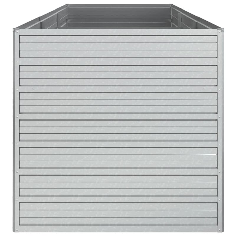 vidaXL Galvanized Steel Large Garden Raised Bed in Silver
