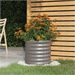 vidaXL Powder-Coated Steel Medium Durable Garden Planter in Grey