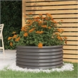 vidaXL Powder-coated steel Large Garden Planter in Grey
