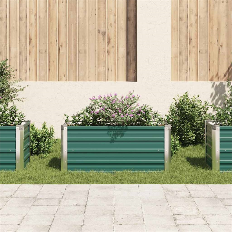 vidaXL Galvanized Steel Durable Raised Bed in Green