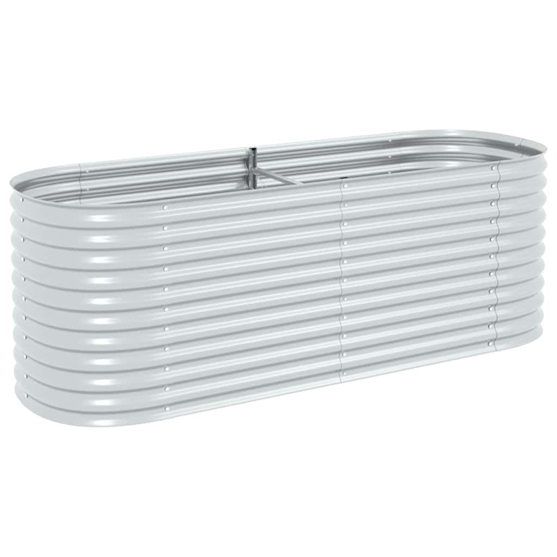 vidaXL Galvanized steel Large Durable Garden Raised Bed in Silver