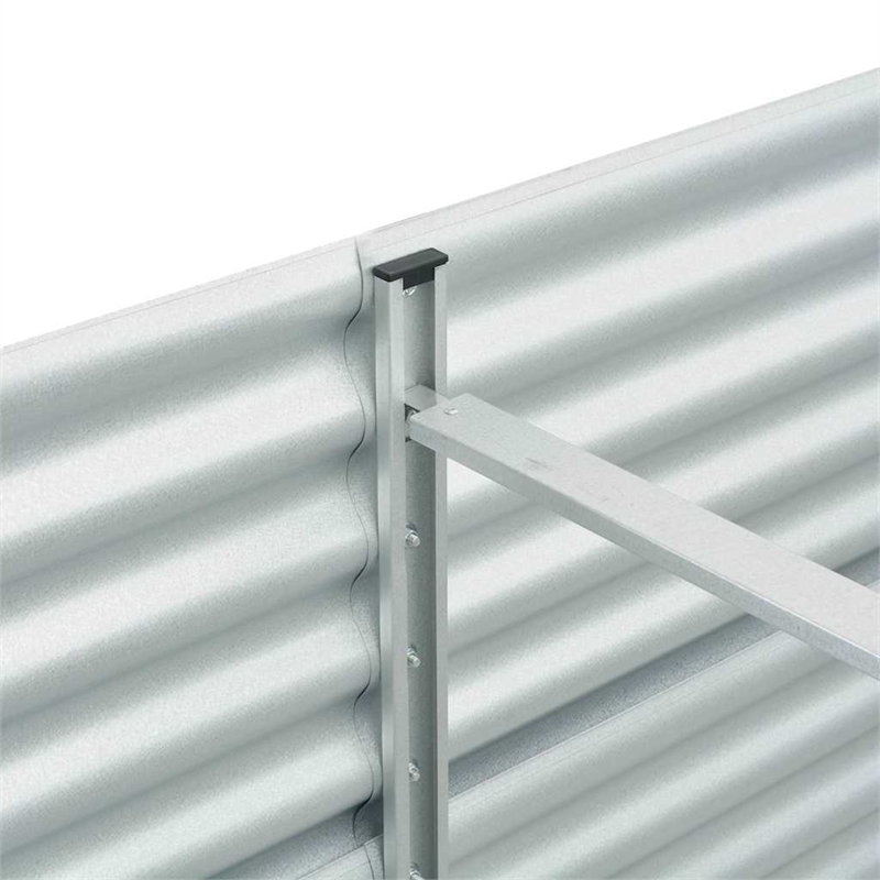 vidaXL Galvanized steel Large Durable Garden Raised Bed in Silver