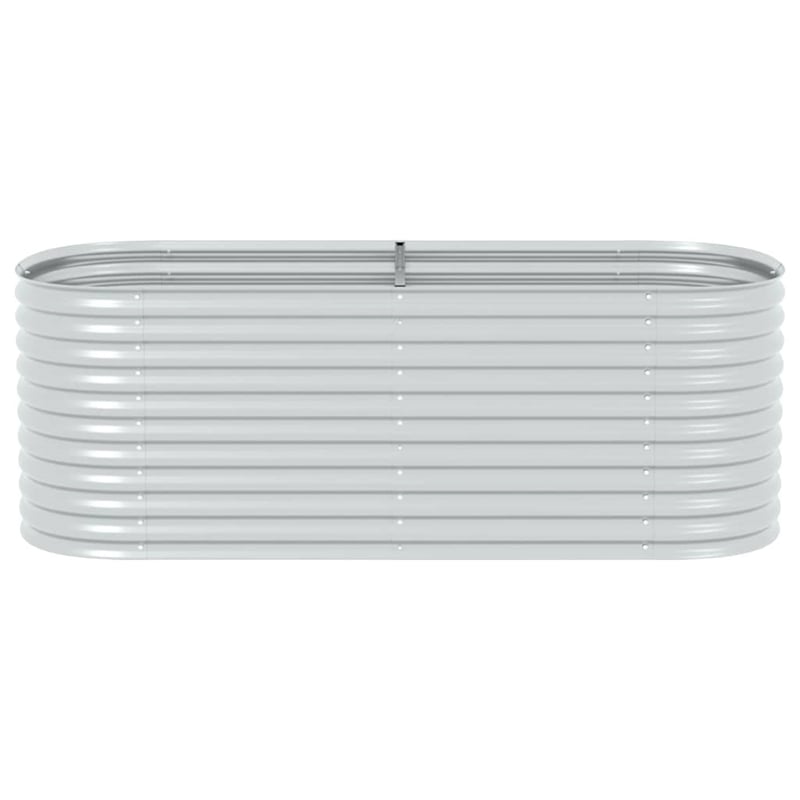 vidaXL Galvanized steel Large Durable Garden Raised Bed in Silver