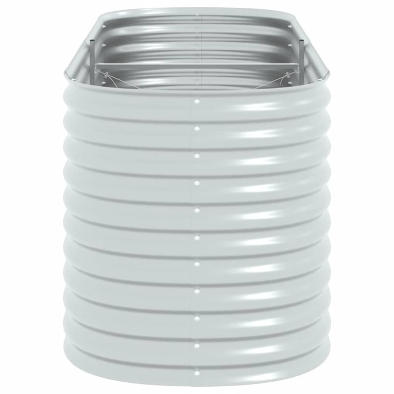 vidaXL Galvanized steel Large Durable Garden Raised Bed in Silver