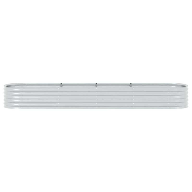 vidaXL Galvanized Steel Large Durable Garden Raised Bed in Silver