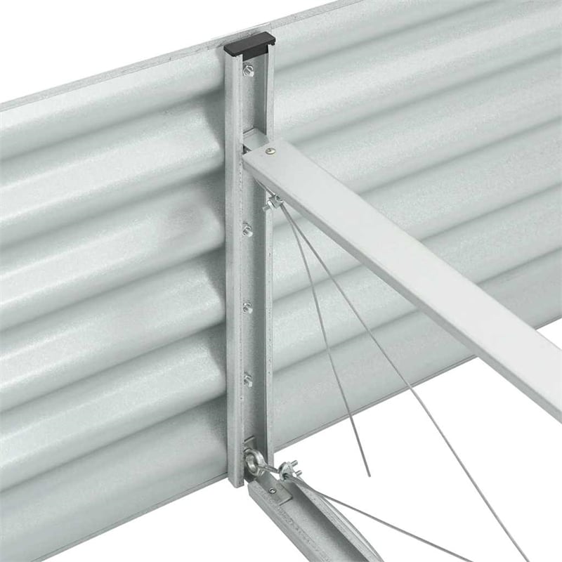 vidaXL Galvanized Steel Large Durable Garden Raised Bed in Silver