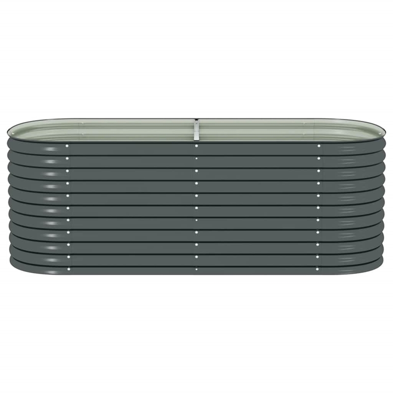 vidaXL Galvanized Steel Large Durable Garden Raised Bed in Gray