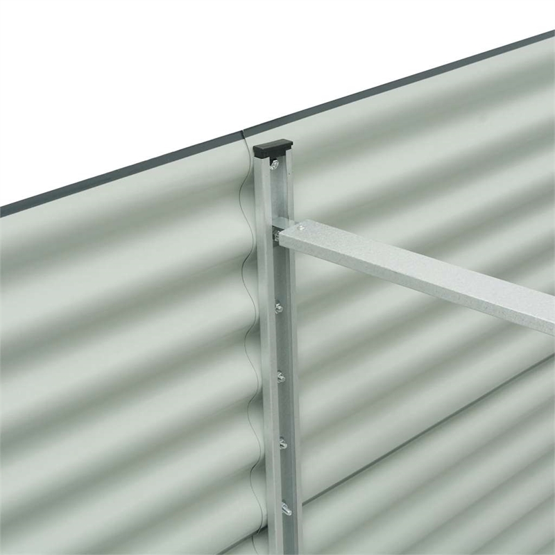 vidaXL Galvanized Steel Large Durable Garden Raised Bed in Gray