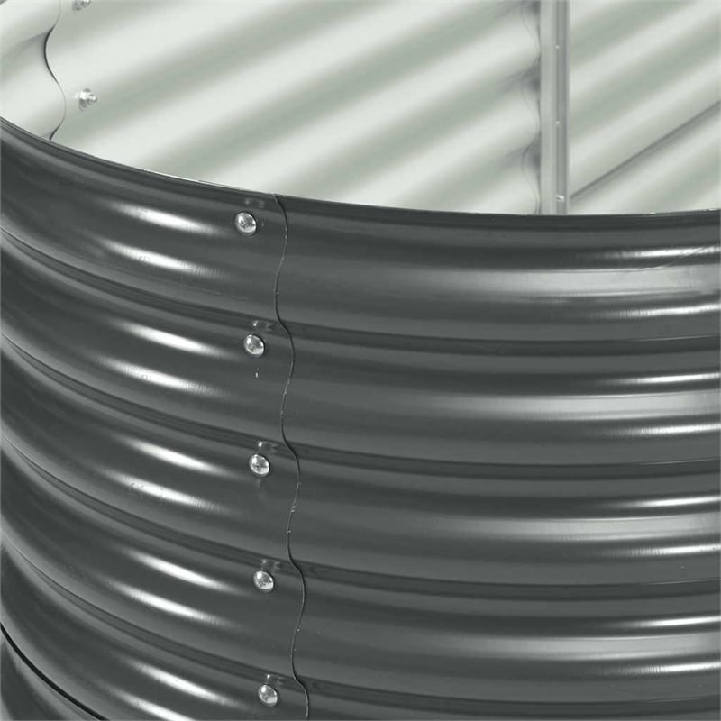 vidaXL Galvanized Steel Large Durable Garden Raised Bed in Gray