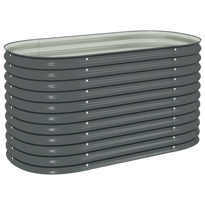 vidaXL Galvanized Stee Garden Raised Bed in Grey