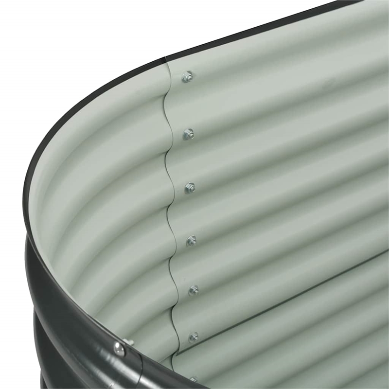 vidaXL Galvanized Stee Garden Raised Bed in Grey