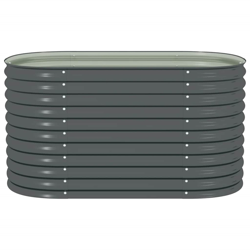 vidaXL Galvanized Stee Garden Raised Bed in Grey
