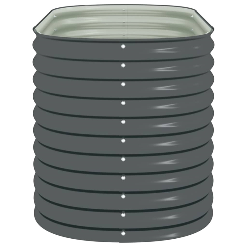 vidaXL Galvanized Stee Garden Raised Bed in Grey
