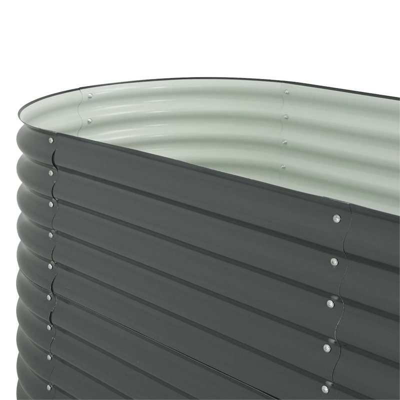 vidaXL Galvanized Stee Garden Raised Bed in Grey