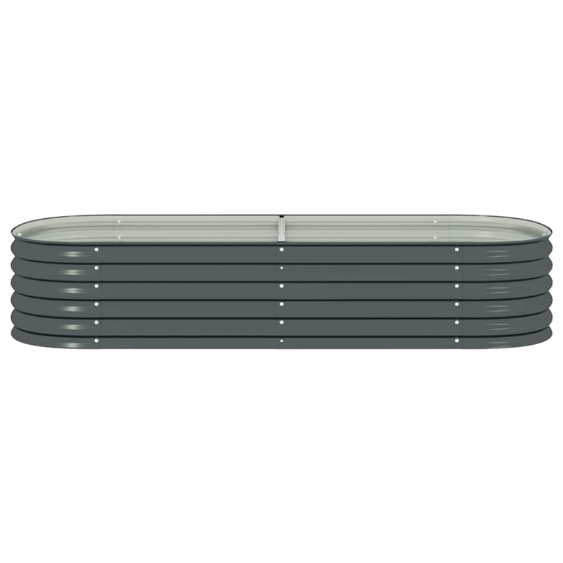 vidaXL Galvanized Steel Large Durable Garden Raised Bed in Gray