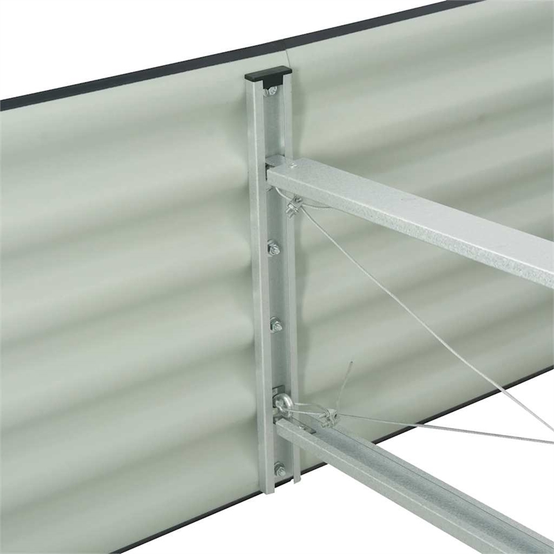 vidaXL Galvanized Steel Large Durable Garden Raised Bed in Gray