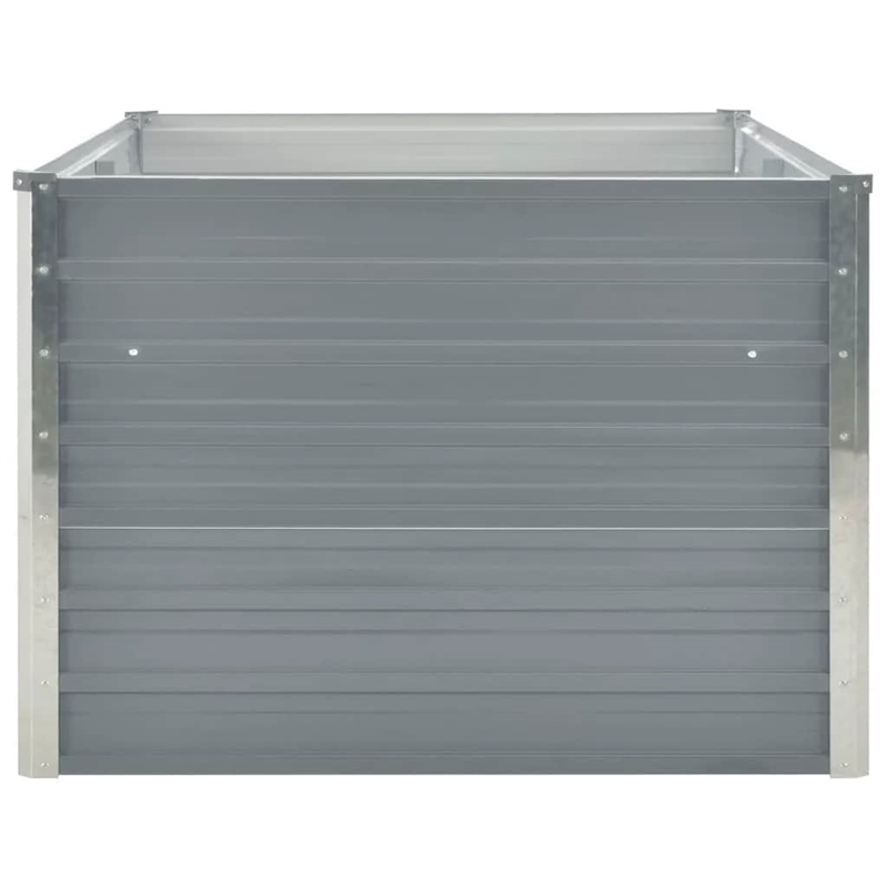 vidaXL Galvanized Steel Raised Garden Bed in Grey