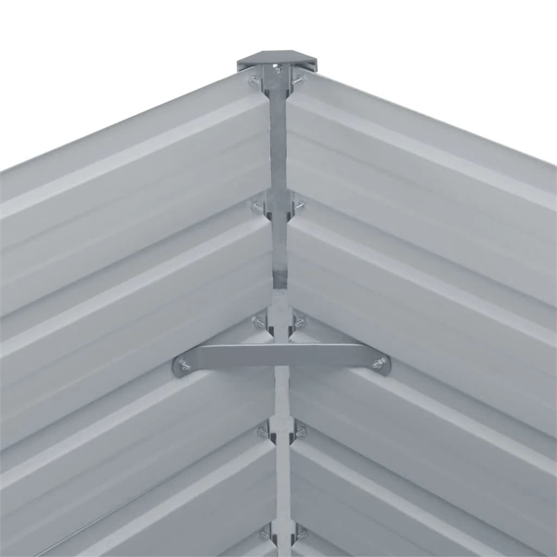 vidaXL Galvanized Steel Raised Garden Bed in Grey