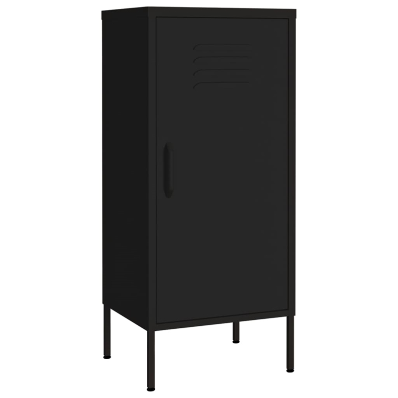 vidaXL Steel Medium Rectangular Storage Cabinet in Black