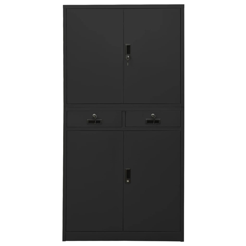 vidaXL Steel Large Office Cabinet in Anthracite