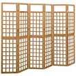 vidaXL 6-Panel Room Divider Trellis Solid Fir Wood in Brown