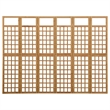vidaXL 6-Panel Room Divider Trellis Solid Fir Wood in Brown