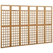 vidaXL 6-Panel Room Divider Trellis Solid Fir Wood in Brown